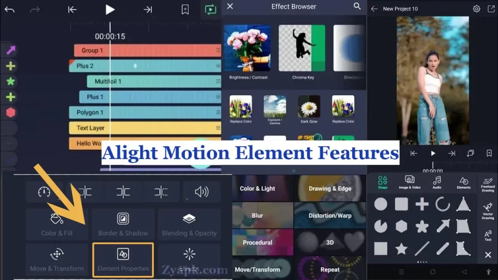 Alight Motion's Elements Feature
